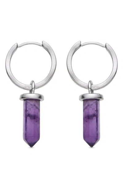 Eye Candy Los Angeles Quartz Huggie Hoop Earrings