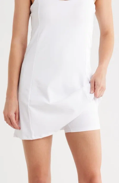 Yogalicious Lux Isabelle Ruffle Strap Active Dress In White
