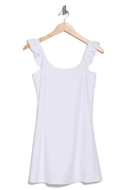 Yogalicious Lux Isabelle Ruffle Strap Active Dress In White