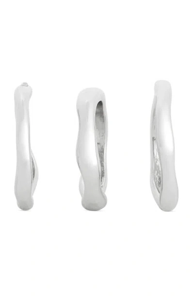 Nordstrom Rack Set Of 3 Wavy Band Rings