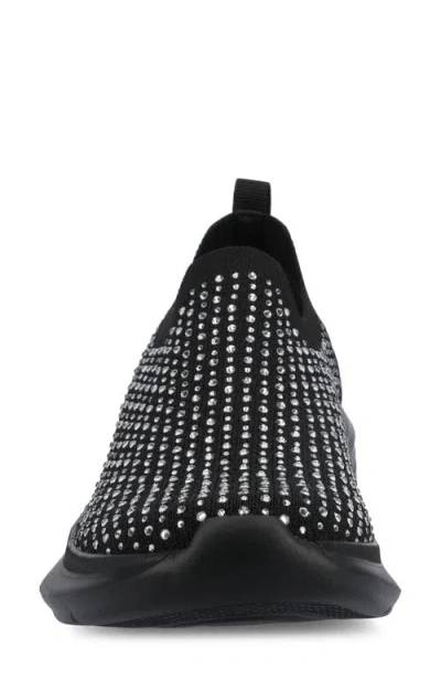 Journee Collection Linnea Knit Sneaker In Black