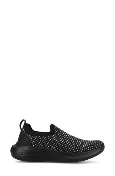 Journee Collection Linnea Knit Sneaker In Black