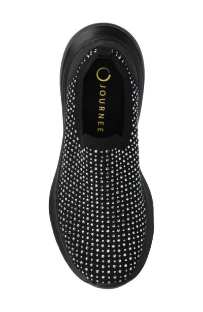 Journee Collection Linnea Knit Sneaker In Black