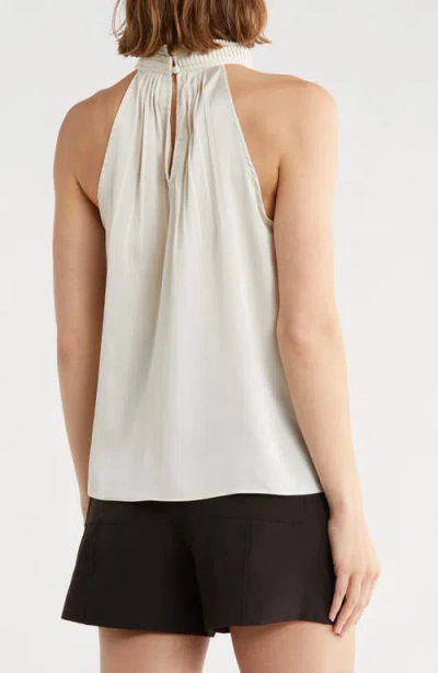 Catherine Malandrino Emboidered Collar Halter Top In White
