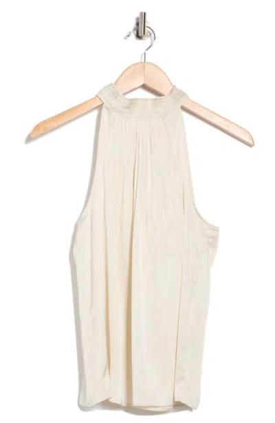Catherine Malandrino Emboidered Collar Halter Top In White
