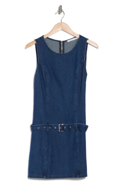 Lush Belted Denim A-line Minidress