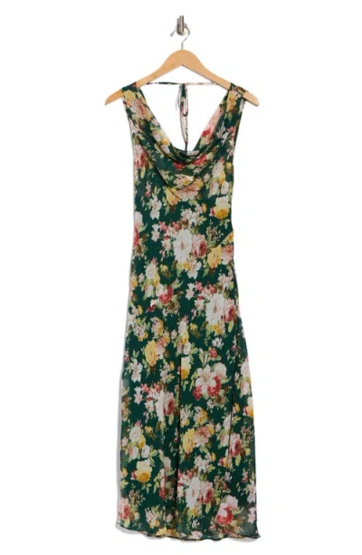 Lush Cowl Neck Maxi Dress In Green