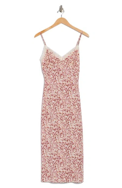 Lush Lace Trim Slipdress In Pink