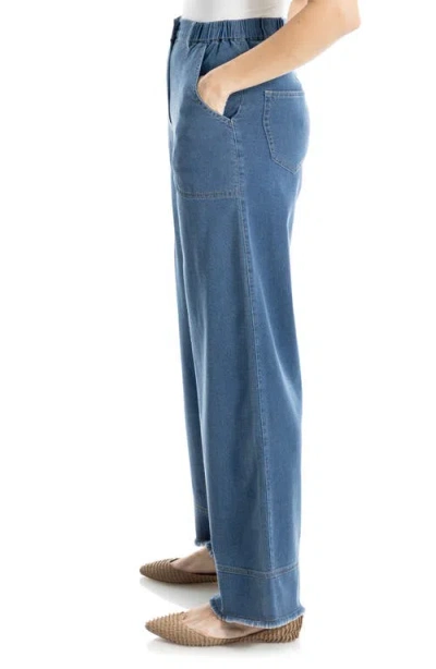Max Studio Pique Wide Leg Denim Pants