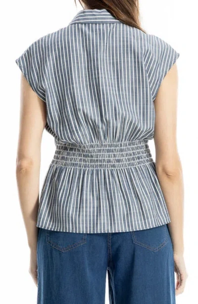 Max Studio Pin Tuck Pleat Button Front Shirt