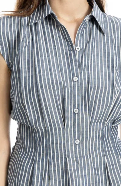 Max Studio Pin Tuck Pleat Button Front Shirt