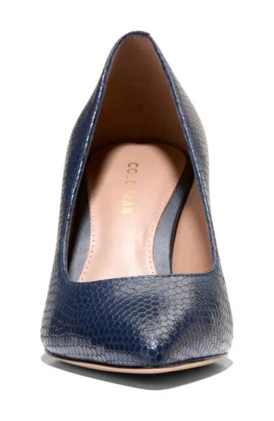 Cole Haan Mylah Snakeskin Embossed Pump In Blue