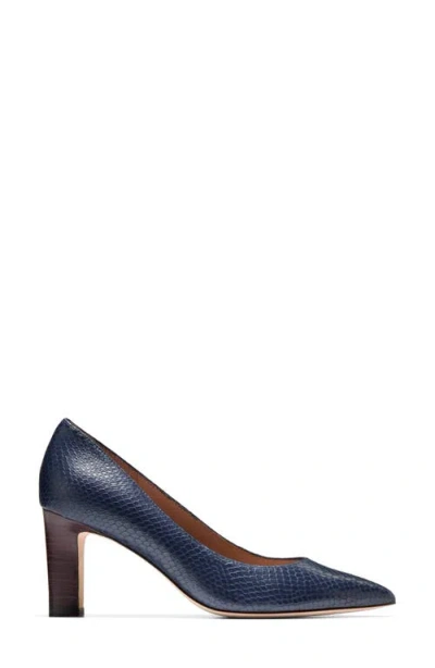 Cole Haan Mylah Snakeskin Embossed Pump In Blue