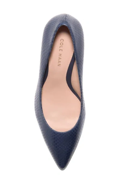 Cole Haan Mylah Snakeskin Embossed Pump In Blue