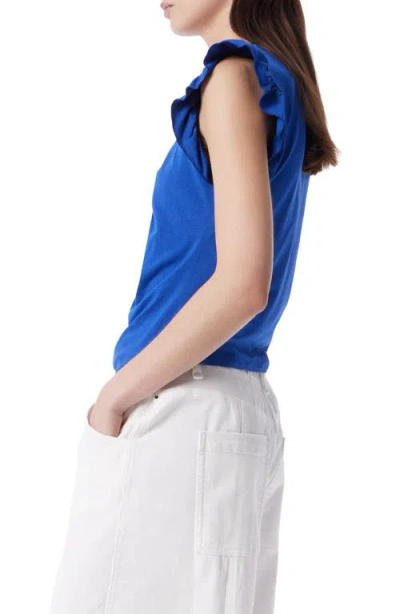 Robert Rodriguez Manon Shirred Ruffle Sleeve Top In Blue