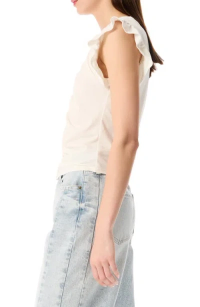 Robert Rodriguez Manon Shirred Ruffle Sleeve Top In White