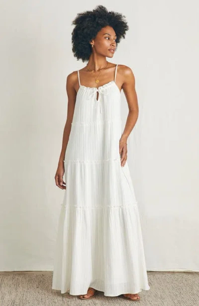 Faherty Sun Chaser Organic Cotton Maxi Dress In White