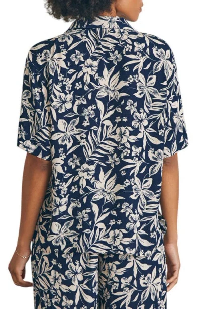 Faherty Cabana Camp Shirt In Blue
