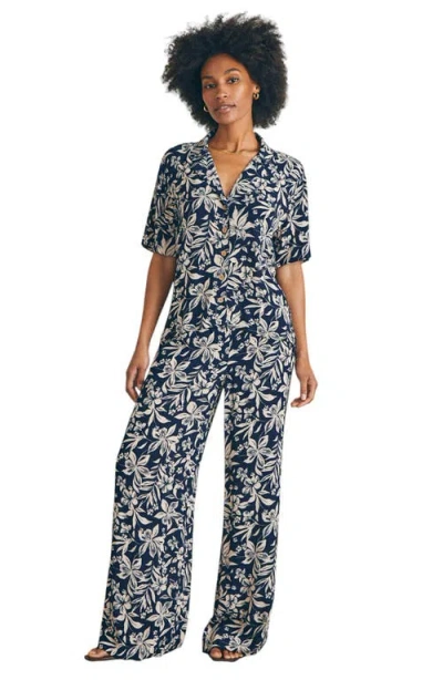 Faherty Cabana Camp Shirt In Blue