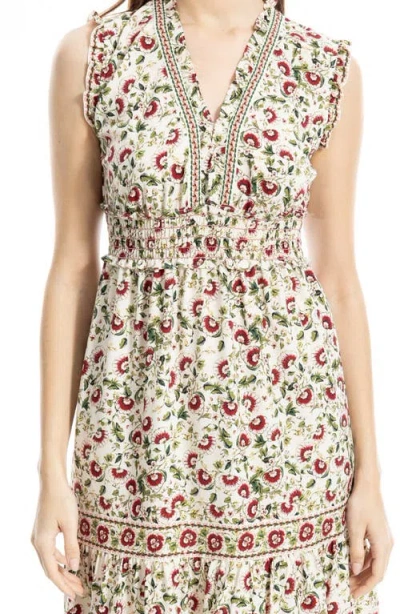 Max Studio Smocked Fit & Flare Maxi Dress In Neutral