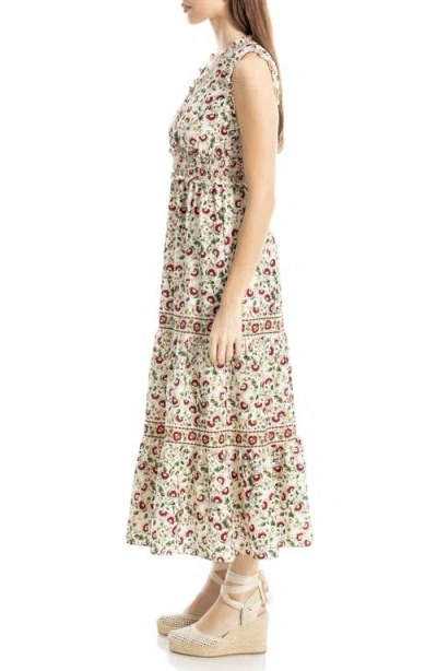 Max Studio Smocked Fit & Flare Maxi Dress In Neutral