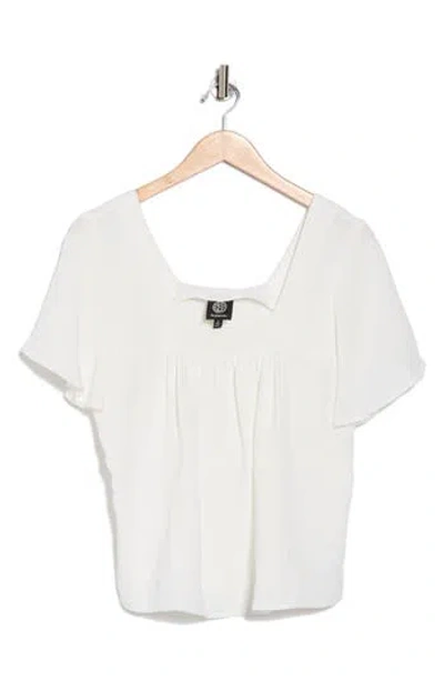 Bobeau Square Neck Short Sleeve Top In White