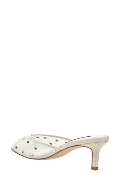 French Connection Rochelle Rhinestone Mesh Mule Sandal In White