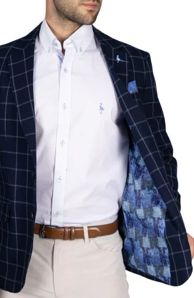 Tailorbyrd Textured Windowpant Sportcoat In Blue