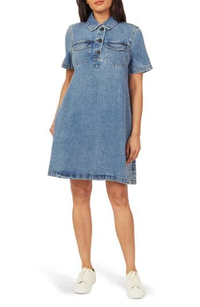 Scotch & Soda Short Sleeve Denim Polo Dress