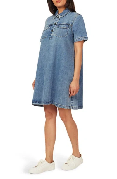 Scotch & Soda Short Sleeve Denim Polo Dress