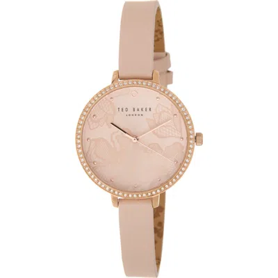 Ted Baker Daisen Crystal Faux Leather Strap Watch, 35mm