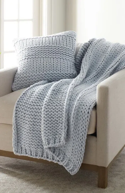 Homespun Chunky Knit Accent Pillow & Oversize Throw Blanket Set