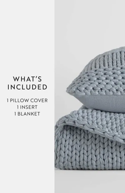 Homespun Chunky Knit Accent Pillow & Oversize Throw Blanket Set