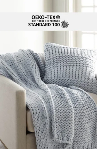 Homespun Chunky Knit Accent Pillow & Oversize Throw Blanket Set