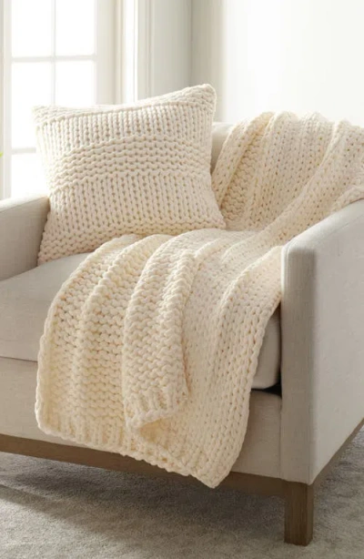 Homespun Chunky Knit Accent Pillow & Oversize Throw Blanket Set