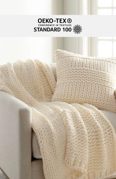 Homespun Chunky Knit Accent Pillow & Oversize Throw Blanket Set