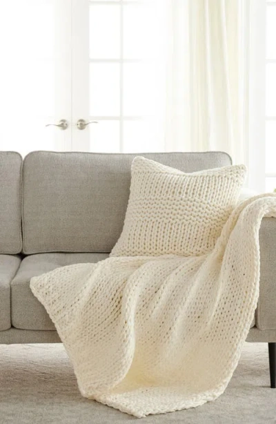 Homespun Chunky Knit Accent Pillow & Oversize Throw Blanket Set