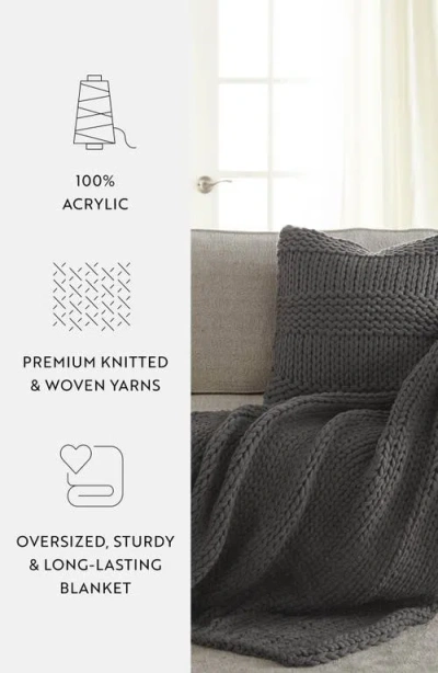 Homespun Chunky Knit Accent Pillow & Oversize Throw Blanket Set