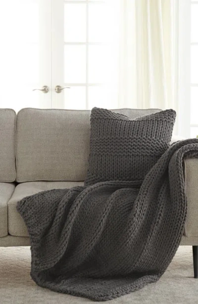 Homespun Chunky Knit Accent Pillow & Oversize Throw Blanket Set