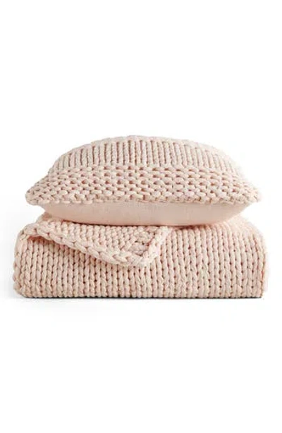 Homespun Chunky Knit Accent Pillow & Oversize Throw Blanket Set