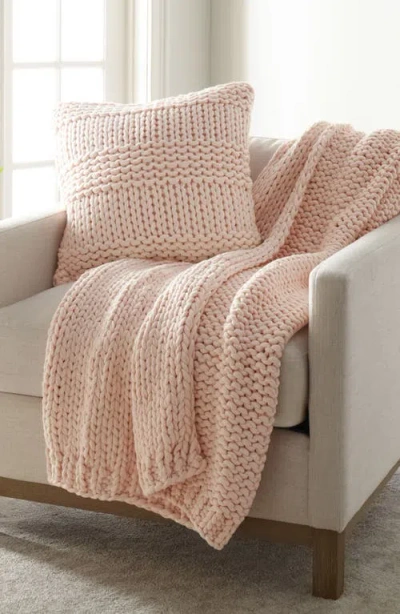 Homespun Chunky Knit Accent Pillow & Oversize Throw Blanket Set