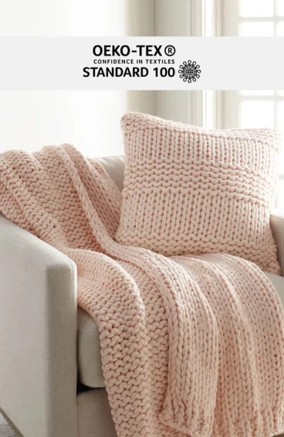 Homespun Chunky Knit Accent Pillow & Oversize Throw Blanket Set