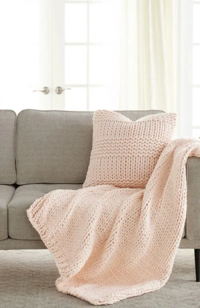 Homespun Chunky Knit Accent Pillow & Oversize Throw Blanket Set
