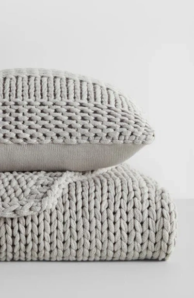 Homespun Chunky Knit Accent Pillow & Oversize Throw Blanket Set