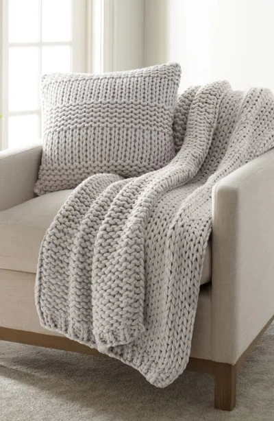 Homespun Chunky Knit Accent Pillow & Oversize Throw Blanket Set