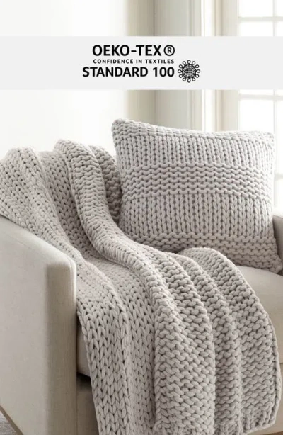 Homespun Chunky Knit Accent Pillow & Oversize Throw Blanket Set