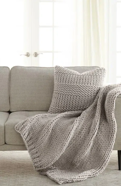 Homespun Chunky Knit Accent Pillow & Oversize Throw Blanket Set