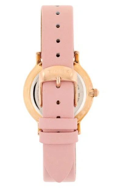 Timex ® Transcend Leather Strap Watch, 34mm