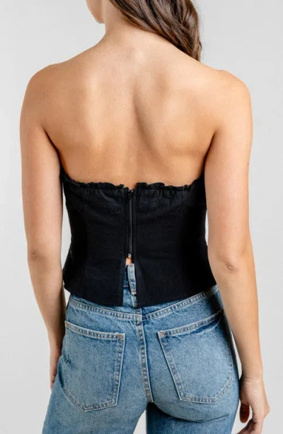 Beivy Lace-up Strapless Top