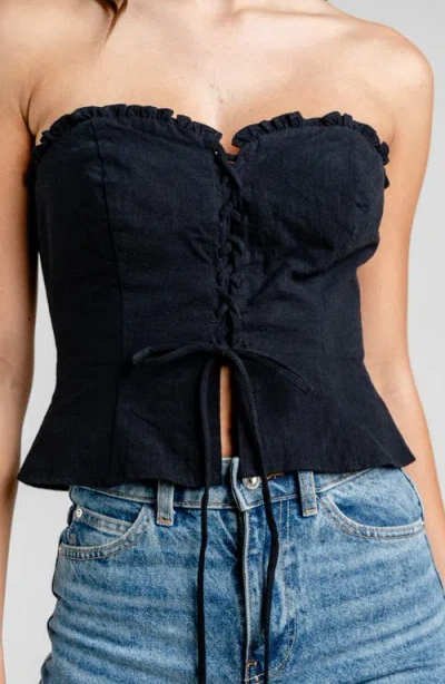 Beivy Lace-up Strapless Top